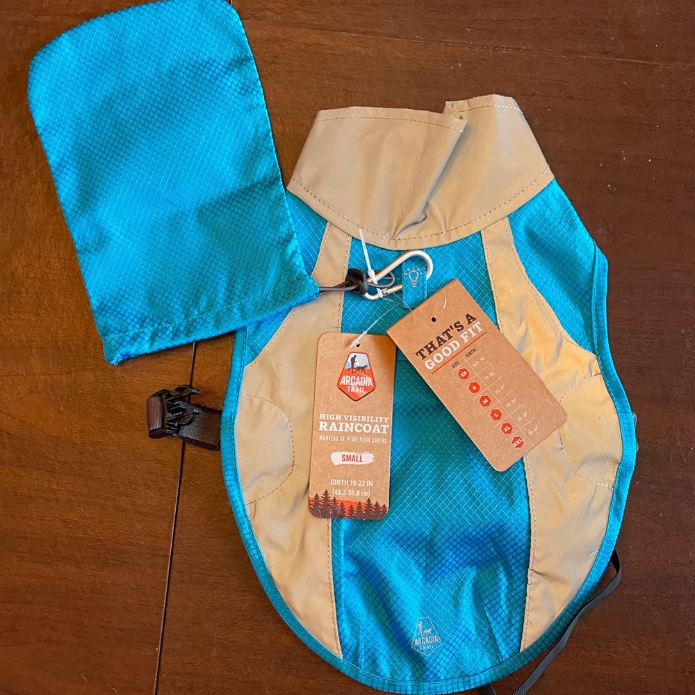 Arcadia Trail dog rain coat (size small)